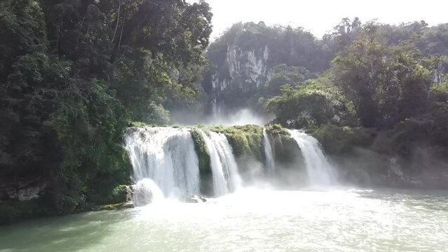 Aerial video of Las Nubes Falls in Chiapas, Mexico