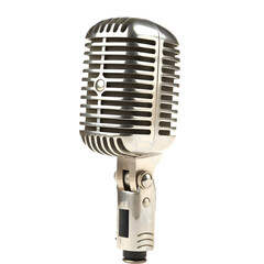 Fototapeta premium Retro microphone on transparent background 