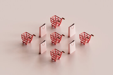 shopping cart and bags