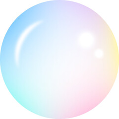 Rainbow transparent bubble, pastel bubble, clear bubble, 3D