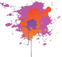 pink orange paint splash shape colorful set. paint with liquid fluid isolated for design elements. ink splatter flat collection, decorative shapes liquids. Isolated vector illustration