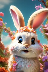 A White Rabbit with Magical Abilities and Big Ears Generative AI