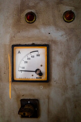 Voltage Meter on Old Electrical Control Panel