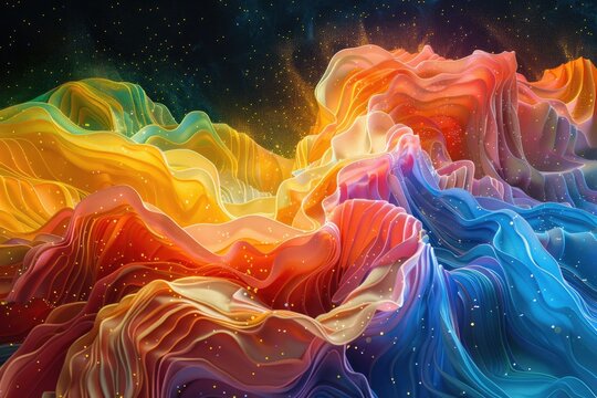 A Mesmerizing 3D Abstract Multicolor Visualization