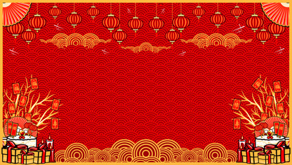 new landscape chinese lunar new year background, cool and elegant background lunar new year landscape vector
translation : wealth or good fortune, good luck wealth and long life for celebration