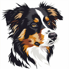 Obraz premium Australian Shepherd illustration, isolated on white background