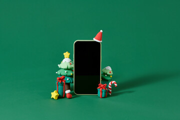Smart phone mock up with Christmas realistic