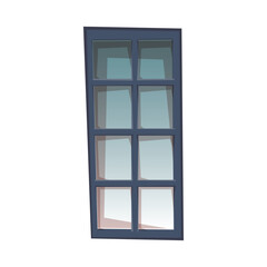 Window With Window Frame Vector Illustration