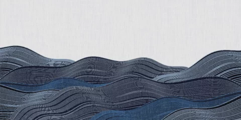 Keuken spatwand met foto 青　和柄　波　背景  © J BOY