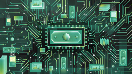 Digital money, contactless payment, ai technology 