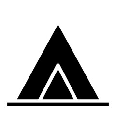 Camping tent at outdoor camp or tipi / teepee icon for apps and websites