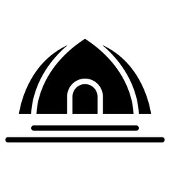 Fototapeta premium Camping tent at outdoor camp or tipi / teepee icon for apps and websites