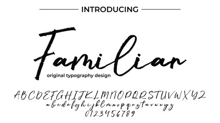 Familiar Font Stylish brush painted an uppercase vector letters, alphabet, typeface
