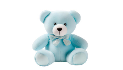 Obraz premium Blue teddy bear isolated on transparent background.
