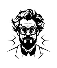 Scientist Tshirt Design PNG Files Print for White Background