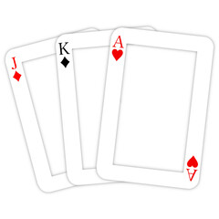 Poker Card frame, king of heart card and queen of heart card