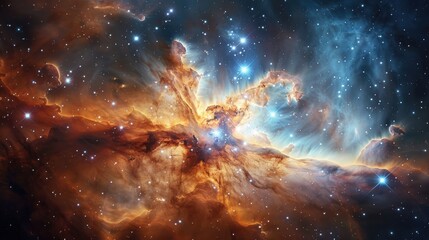 A space telescope capturing the birth of new stars in a nebula