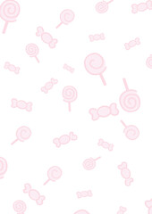 A background with candy illustrations.