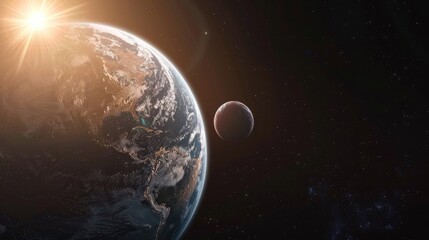 View of Earth from a distant exoplanet, highlighting its uniqueness