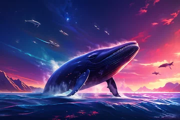 Rolgordijnen I was riding a boat at the beach and saw a whale.  Generative AI © jaeduck