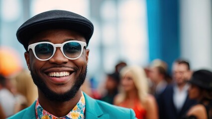 Vibrant Fashion Show A Black Men Wearing Glasses And Hats