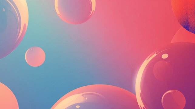 An abstract HD portrayal of floating orbs with gradients, showcasing a simple yet visually striking minimalist background mockup.