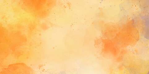 Yellow watercolor  splatter wall and grunge backdrop design. yellow Watercolor with Vibrant Distressed Grunge Texture. hand painted paper texture panorama banner watercolor creative concept.