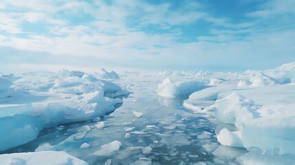 Cracked ice in the arctic.