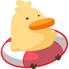 Yellow duck in many poses