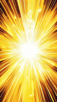 Radiating golden light spreading from a central point. The intensity of the light conveys energy and motion, reminiscent of the release of scientific energy or the invocation of mystical powers.

