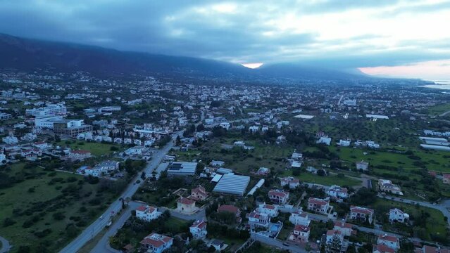 Landscape. Evening, sunset in the mountains. Girne. Cyprus.