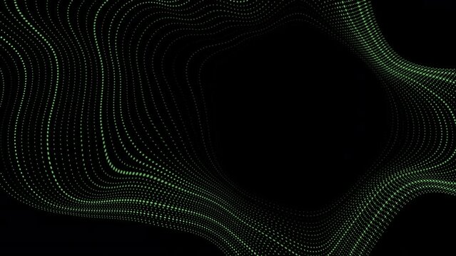 Green minimal wavy dotted lines abstract futuristic background. Seamless looping motion design. Video animation Ultra HD 4K 3840x2160