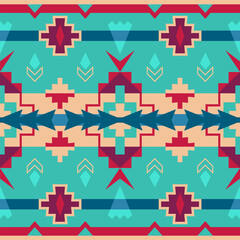 Ethnic seamless pattern. Abstract geometric print. Native American Southwest Blanket. Tribal, Boho rug.