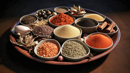 Assorted Spices on a Plate