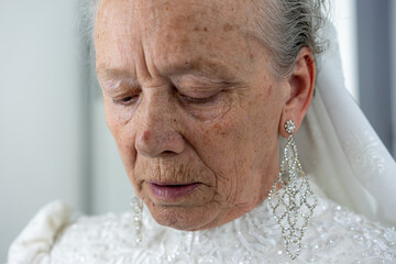 Senior Bride in a Wedding Dress
