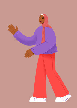 illustration of a young girl adorning a hijab