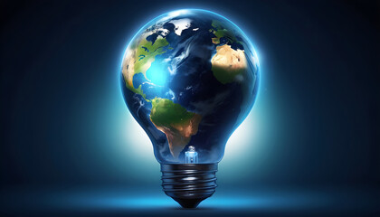 the earth inside a light bulb