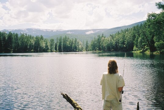 Fishing in a lake