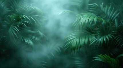 Fototapeta na wymiar green palm tree branches plant background