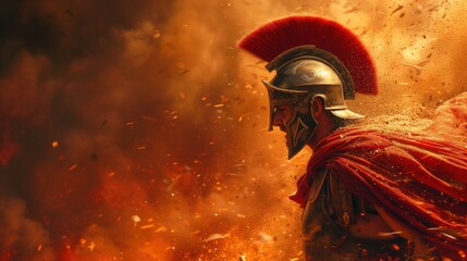 gladiator in armor portrait