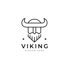 Obraz premium viking warrior minimalist logo design graphic vector