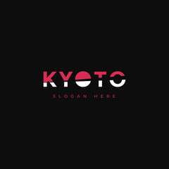 kyoto city japan logo design graphic vector