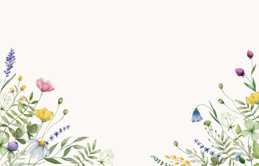 Watercolor Wildflower Background