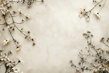 Cream-colored background adorned with flowers