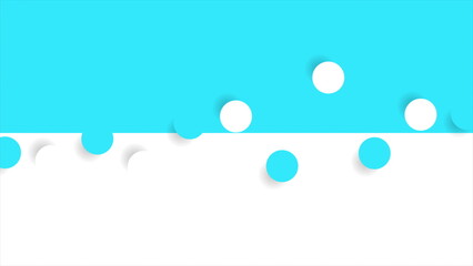 Blue and white minimal flat background with paper circles