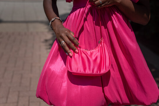 Pink dress and purse