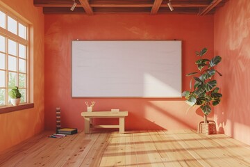 Modern Office Space A Blend of Wood and Whiteboard Generative AI