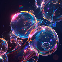 Abstract background with bubbles. 3d rendering, 3d illustration.