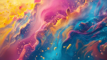 A visually striking 4K HD scene with abstract patterns and a rich color spectrum, resulting in an aesthetically pleasing and modern wallpaper. - obrazy, fototapety, plakaty