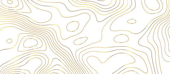 Abstract pattern with lines Topographic map. Geographic mountain relief . Modern design with white background golden line wavy pattern design. Background for desktop, topology, digital art .